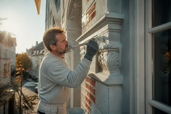 Ravalement façade maison ancienne Getigne